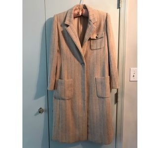 Vintage Multicolored Linear Dots Overcoat